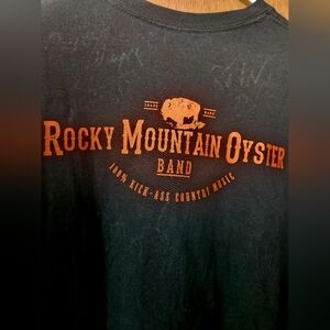 RMO Rocky Mountain Oyster Band tshirt  Black lg Unisex